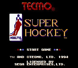 Заставка игры Tecmo Super Hockey